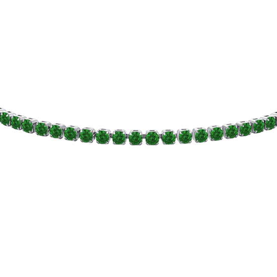 BRACCIALE TENNIS DONNA IN ACCIAIO CON ZIRCONI VERDI