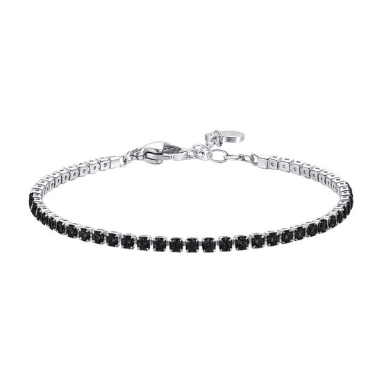BRACCIALE TENNIS DONNA IN ACCIAIO CON ZIRCONI NERI