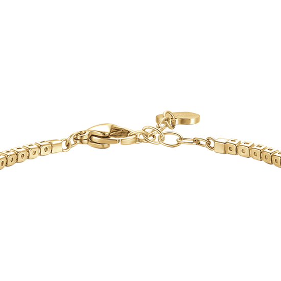 BRACCIALE TENNIS DONNA IN ACCIAIO COLORE ORO CON ZIRCONI ROSA