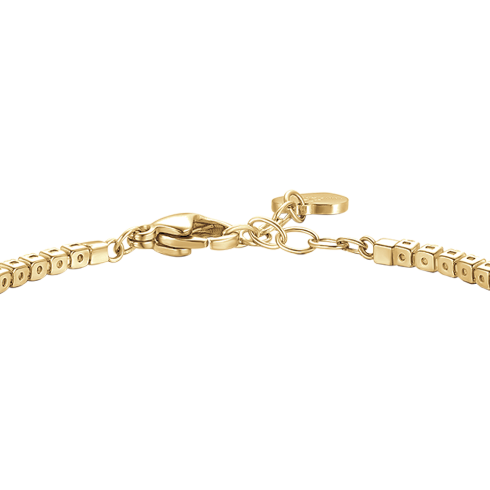 BRACCIALE TENNIS DONNA IN ACCIAIO COLORE ORO CON ZIRCONI VIOLA