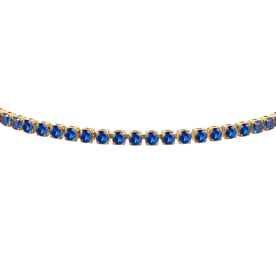 BRACCIALE TENNIS DONNA IN ACCIAIO COLORE ORO CON ZIRCONI BLU