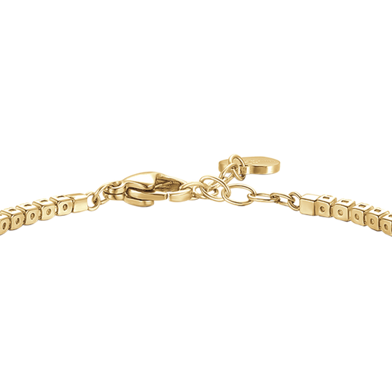 BRACCIALE TENNIS DONNA IN ACCIAIO COLORE ORO CON ZIRCONI MULTICOLOR