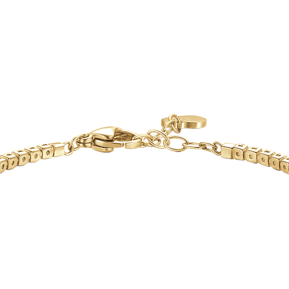 BRACCIALE TENNIS DONNA IN ACCIAIO COLORE ORO CON ZIRCONI MULTICOLOR