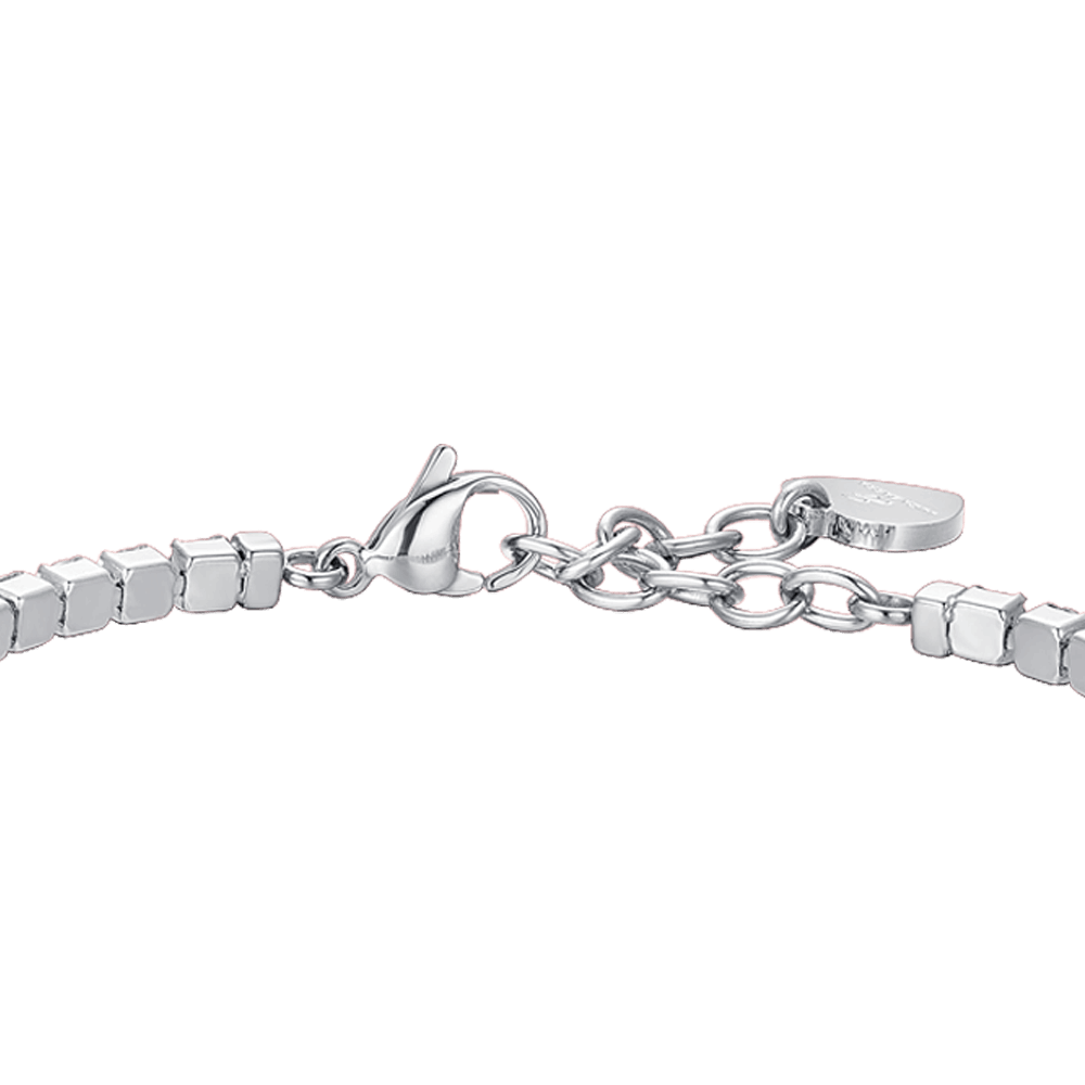 BRACCIALE DONNA TENNIS IN ACCIAIO CON CRISTALLI ROSSI