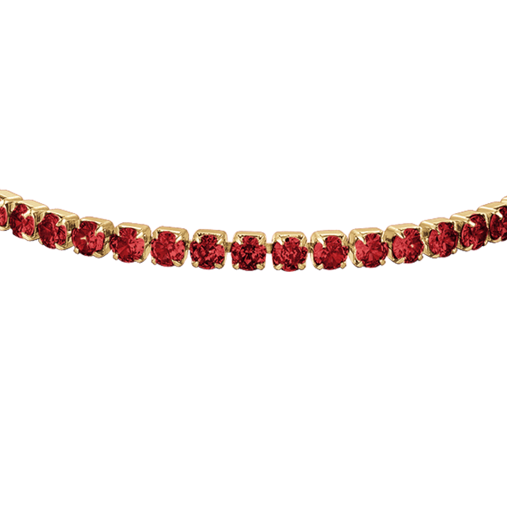 BRACCIALE DONNA TENNIS IN ACCIAIO IP GOLD CON CRISTALLI ROSSI
