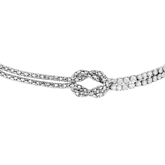 BRACCIALE DONNA IN ACCIAIO CON NODO E ZIRCONI BIANCHI