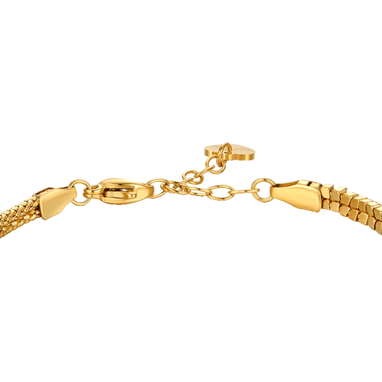 BRACCIALE DONNA IN ACCIAIO IP GOLD CON NODO E ZIRCONI ROSA