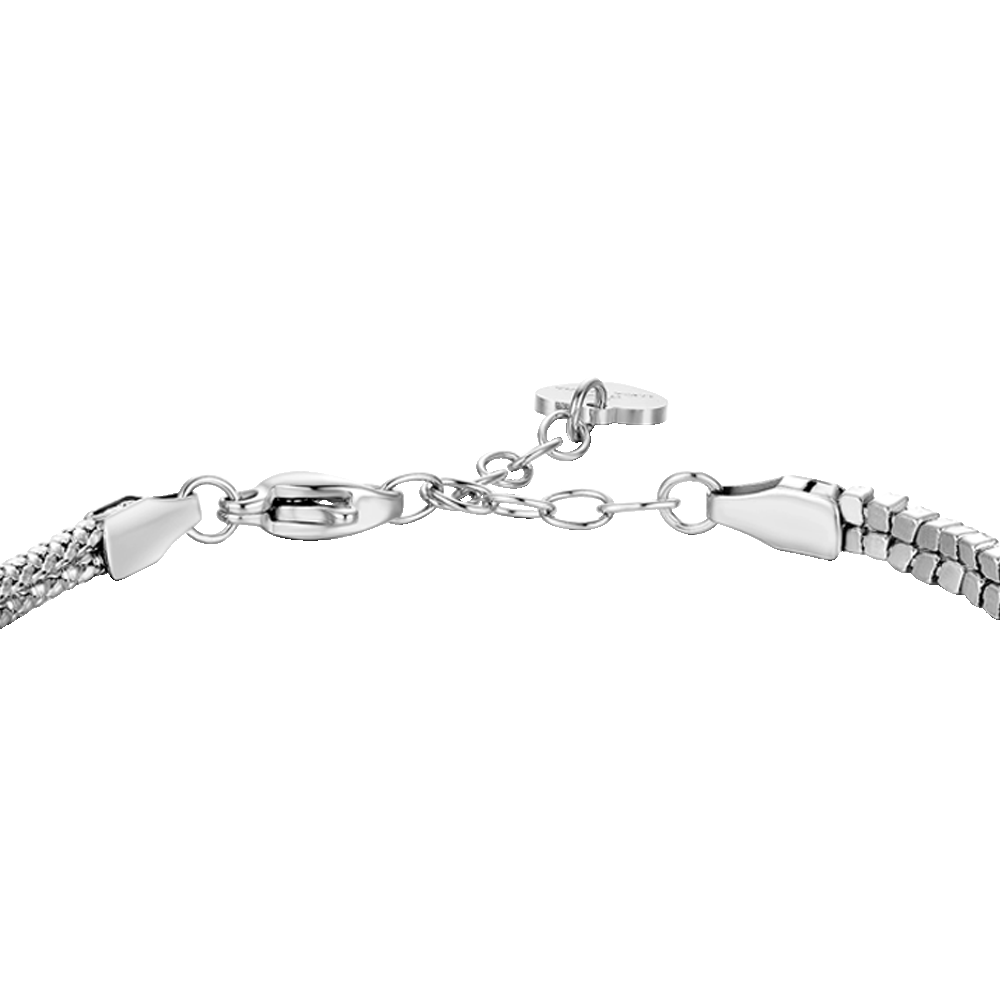 BRACCIALE DONNA IN ACCIAIO CON NODO E ZIRCONI VIOLA