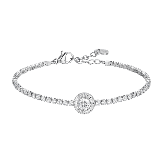 BRACCIALE TENNIS DONNA IN ACCIAIO CON ELEMENTO CON ZIRCONI BIANCHI