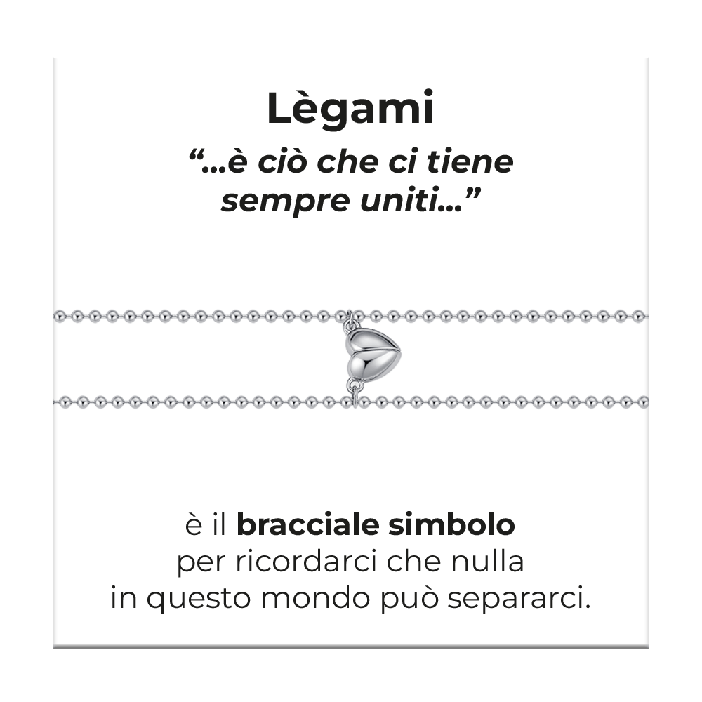 BRACCIALI DONNA E UOMO IN ACCIAIO CON CUORE CALAMITATO
