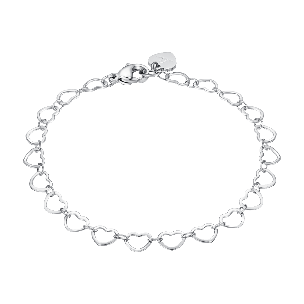 BRACCIALE DONNA IN ACCIAIO CON CUORI