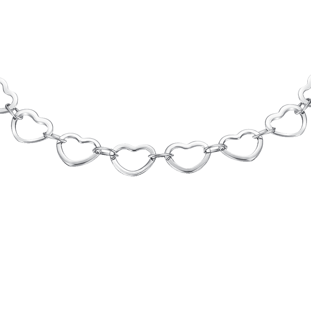 BRACCIALE DONNA IN ACCIAIO CON CUORI