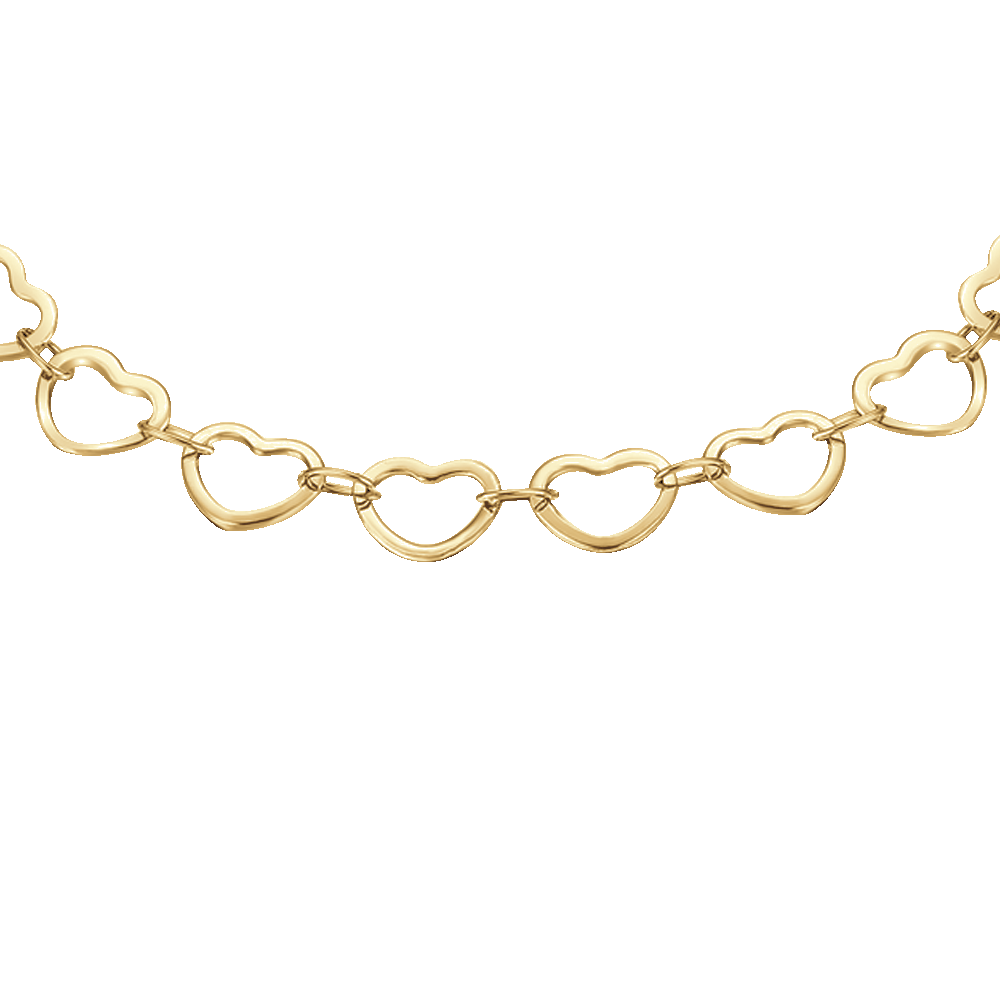 BRACELET FEMME IP EN ACIER DORÉ AVEC CŒURS