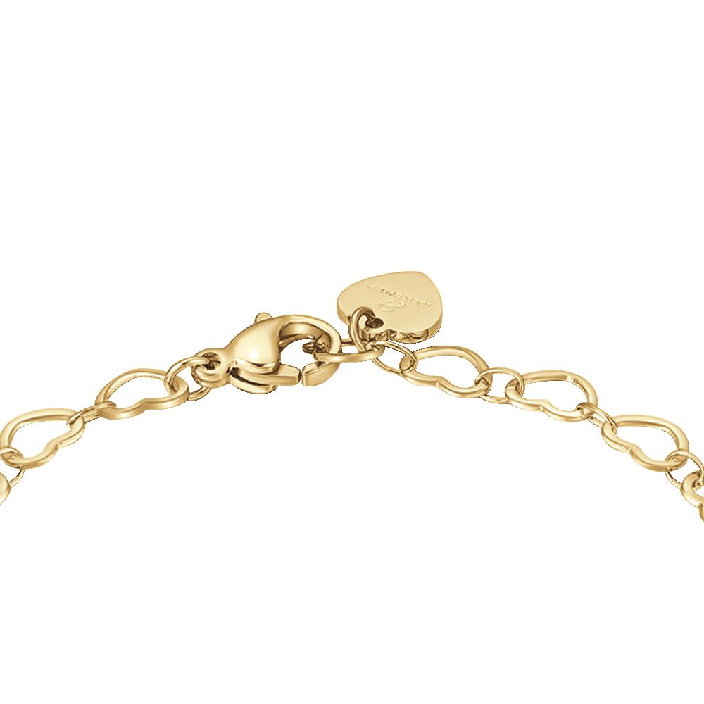 BRACELET FEMME IP EN ACIER DORÉ AVEC CŒURS