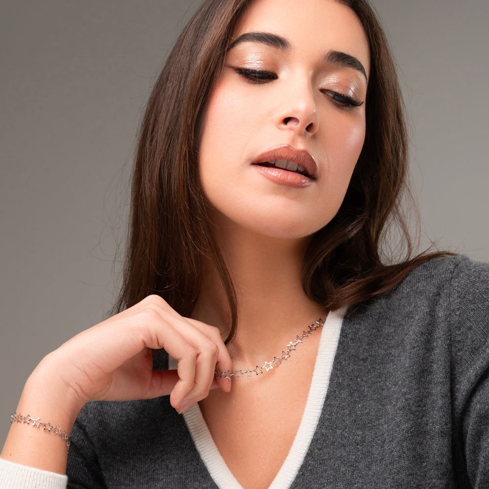 BRACCIALE DONNA IN ACCIAIO CON STELLE