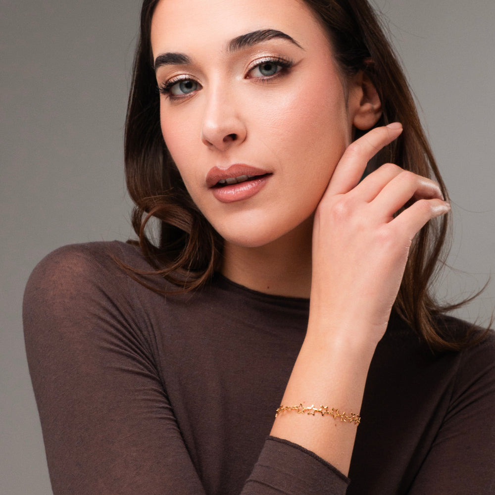 IP BRACELET FEMME EN ACIER DORÉ AVEC ÉTOILES