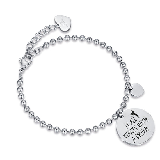 BRACELET ACIER "TOUT COMMENCE PAR UN RÊVE" Luca Barra