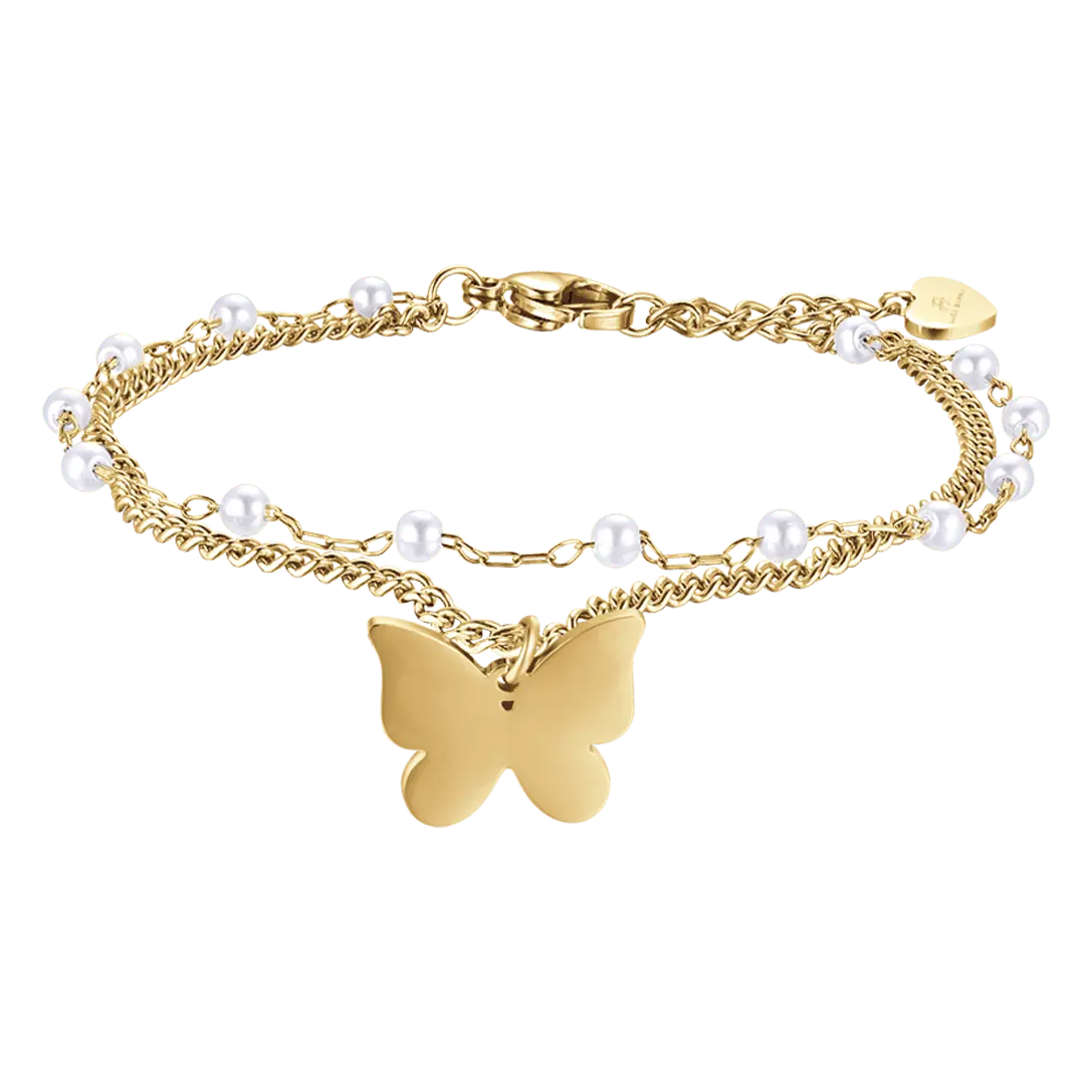 BRACELET IP OR POUR FEMME AVEC PAPILLON Luca Barra