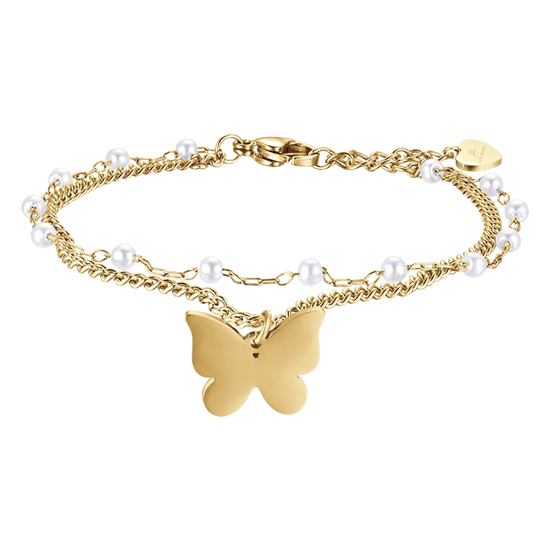 BRACELET IP OR POUR FEMME AVEC PAPILLON Luca Barra