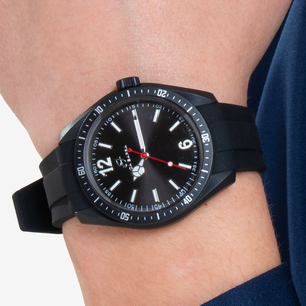 MONTRE EN SILICONE NOIR POUR HOMMES