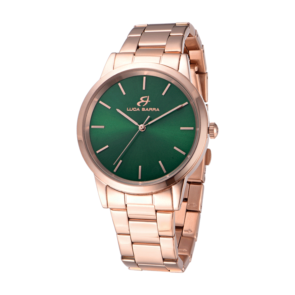 MONTRE POUR HOMME AVEC BOÎTIER EN ACIER PLAQUÉ OR CADRAN PLAQUÉ OR
