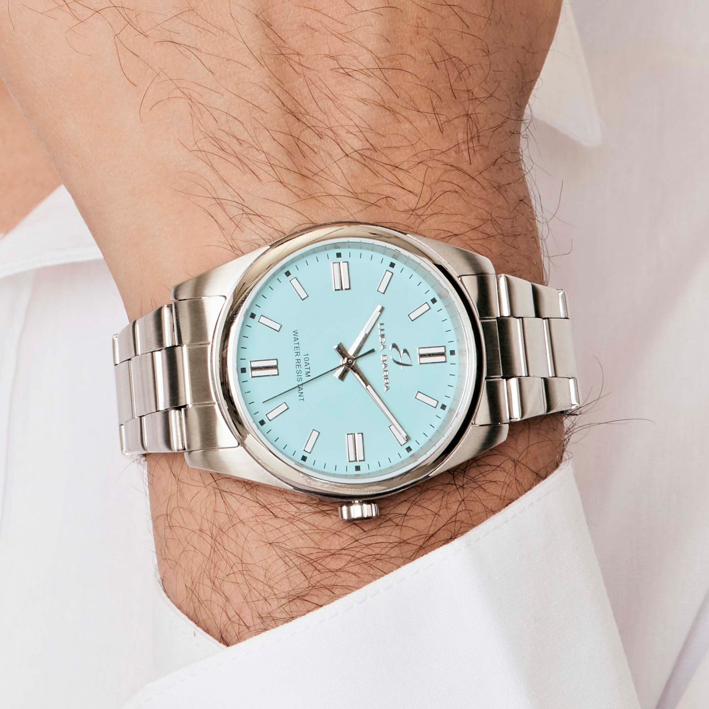 HORLOGE EN ACIER AVEC CADRAN BLEU Luca Barra