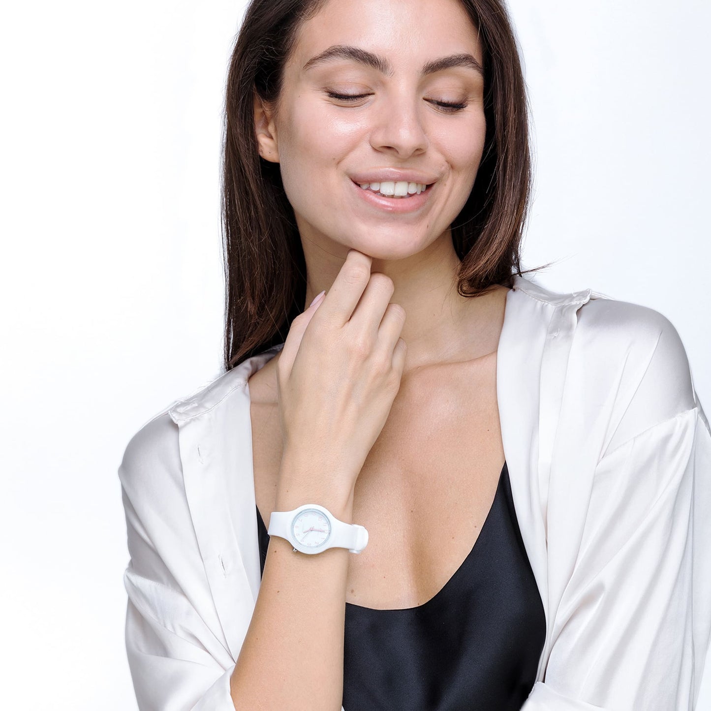 MONTRE POUR FEMMES EN SILICONE BLANC CADRAN BLANC