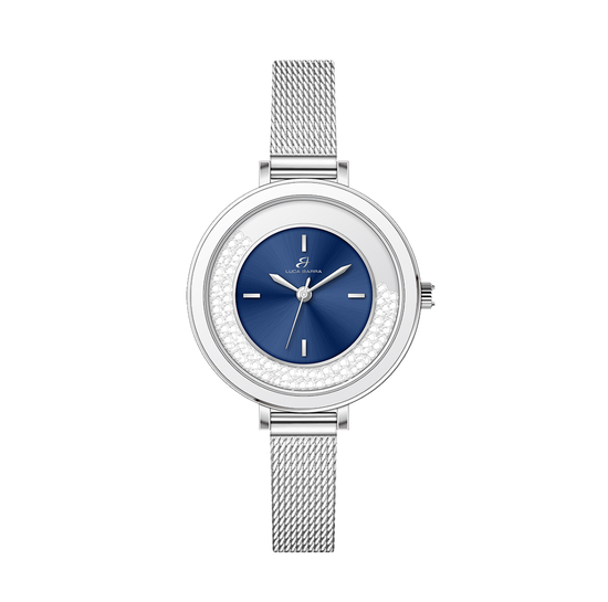 MONTRE POUR FEMME AVEC BOÎTIER EN ACIER INOXYDABLE HORLOGE EN CERAMIQUE BLANCHE Luca Barra