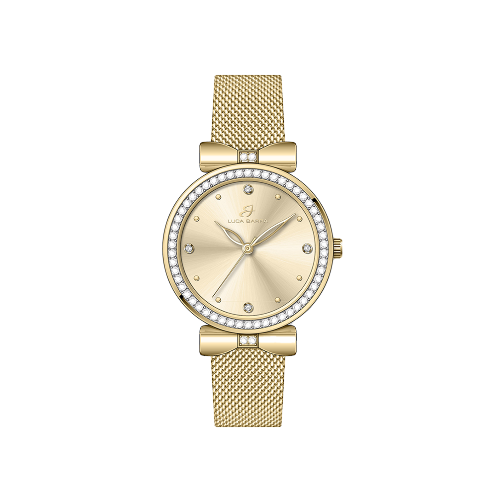 MONTRE POUR DAMES AVEC BOÎTIER EN ACIER IP GOLD CADRAN IP GOLD