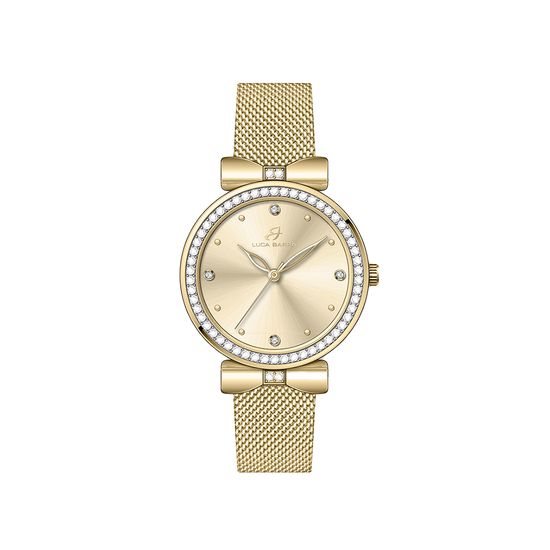 MONTRE POUR DAMES AVEC BOÎTIER EN ACIER IP GOLD CADRAN IP GOLD