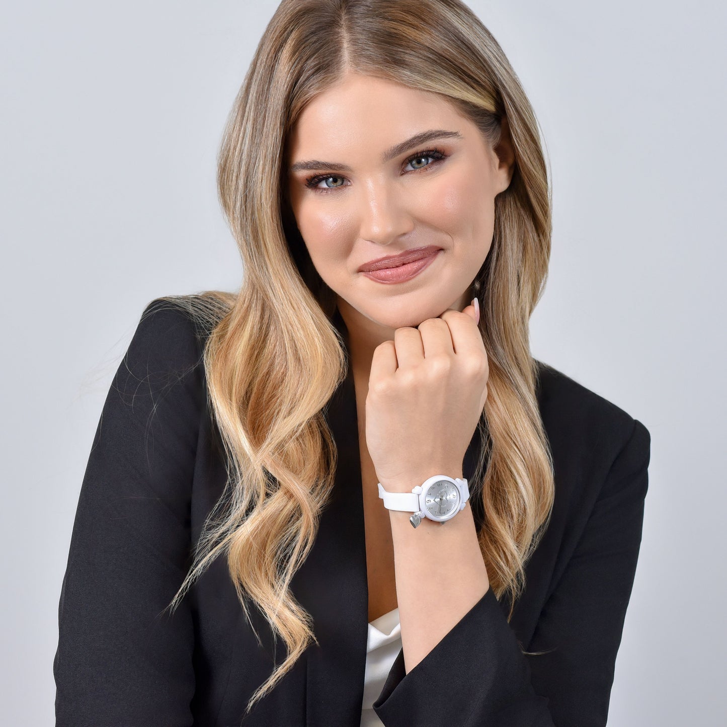 MONTRE FEMME EN SILICONE BLANC AVEC COEUR