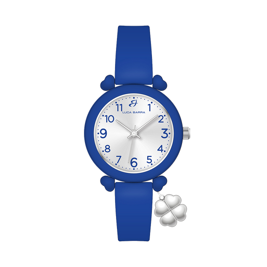 OROLOGIO DONNA BLU CON CHARM QUADRIFOGLIO