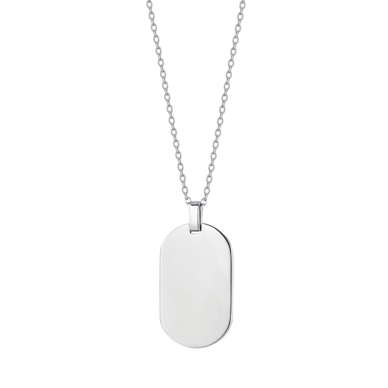 COLLIER EN ACIER POUR HOMME AVEC PLAQUE PERSONNALISABLE Luca Barra