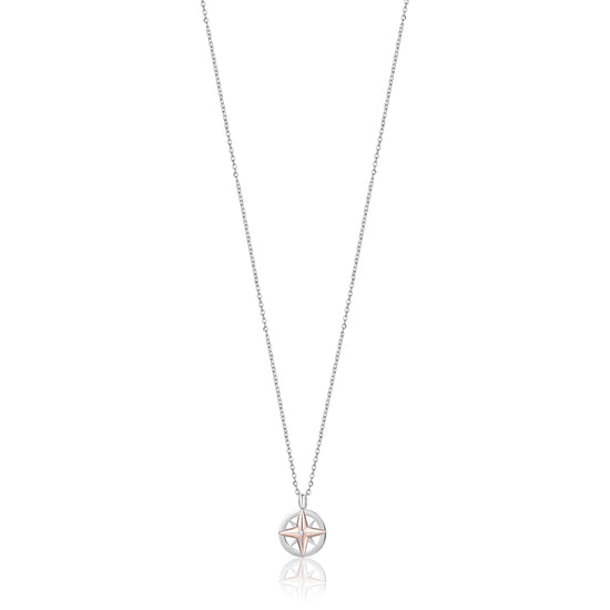 COLLIER D'ACIER POUR HOMME AVEC LA ROSE DES VENTS Luca Barra