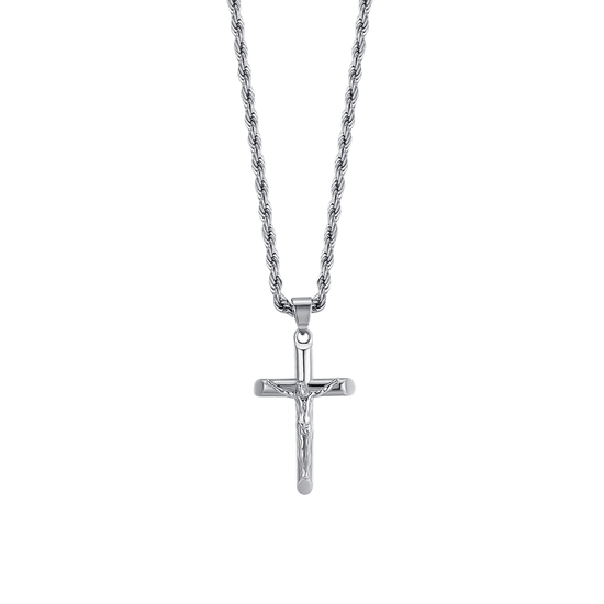 COLLIER EN ACIER POUR HOMME AVEC CROCIFIXO Luca Barra