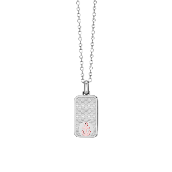 COLLIER EN ACIER POUR HOMME AVEC ANCRE IP ROSE Luca Barra