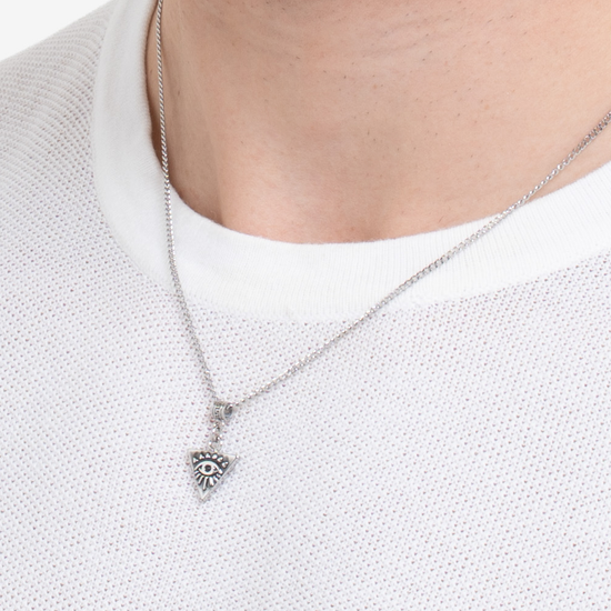 COLLANA UOMO IN ACCIAIO CON OCCHIO