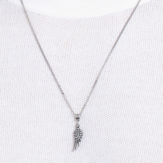 COLLANA UOMO IN ACCIAIO CON ALA