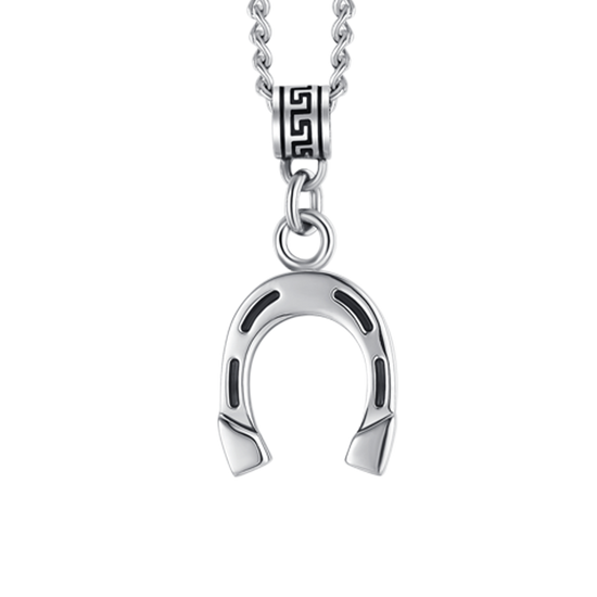 COLLANA UOMO IN ACCIAIO CON FERRO DI CAVALLO