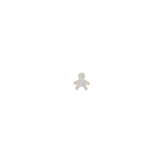 IP GOLD STEEL BABY CHARM AVEC CRISTAUX BLANCS