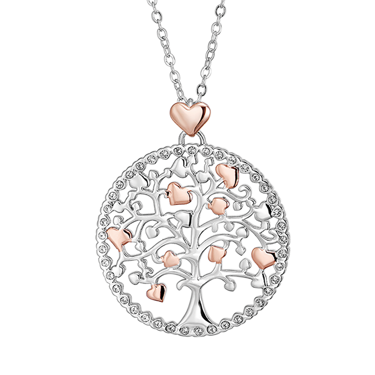 LONG COLLIER POUR FEMME EN ACIER ALBERO DELLA VITA AVEC ÉLÉMENTS DE ROSE' Luca Barra