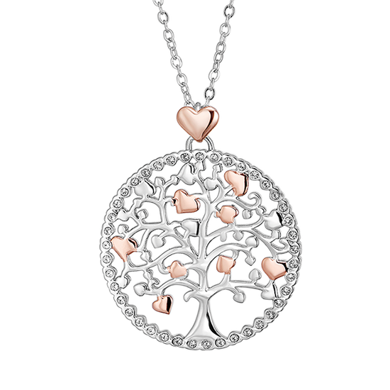 LONG COLLIER POUR FEMME EN ACIER ALBERO DELLA VITA AVEC ÉLÉMENTS DE ROSE' Luca Barra