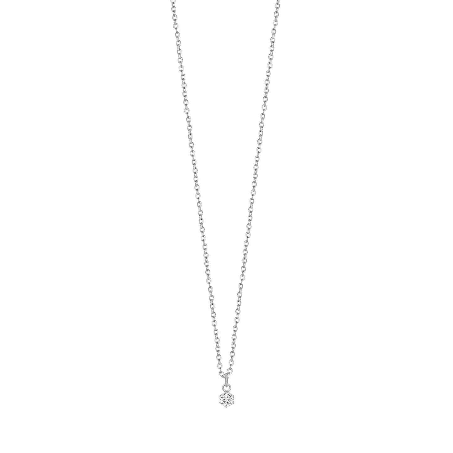 COLLIER POUR FEMME EN ACIER AVEC CRISTAL BLANC DE 4 MM POUR UNE LUMIÈRE PONCTUELLE