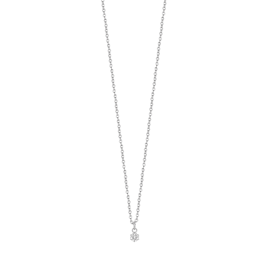 COLLIER POUR FEMME EN ACIER AVEC CRISTAL BLANC DE 4 MM POUR UNE LUMIÈRE PONCTUELLE