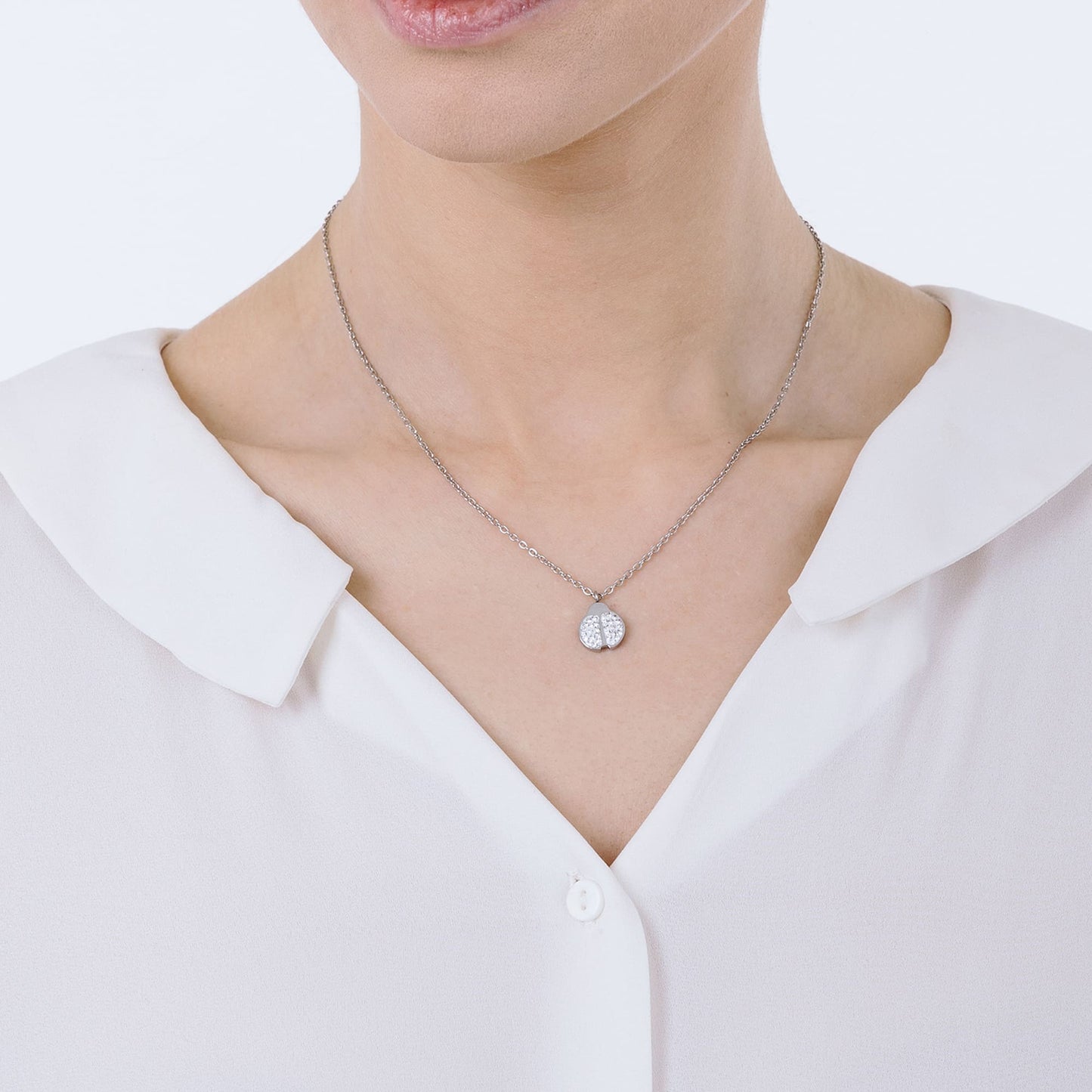 COLLIER EN ACIER POUR FEMME AVEC COCCINELLA Luca Barra