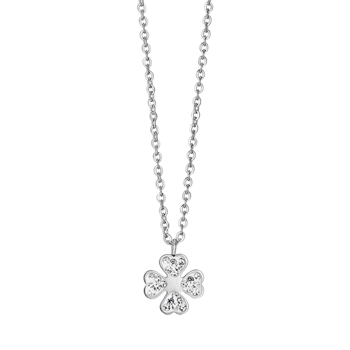 COLLIER POUR FEMME EN ACIER AVEC QUADRIFOGLIO ET CRISTAUX BLANCS Luca Barra