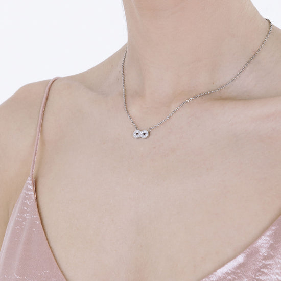 COLLIER POUR FEMME EN ACIER AVEC CRISTAUX INFINITES ET BLANCS Luca Barra