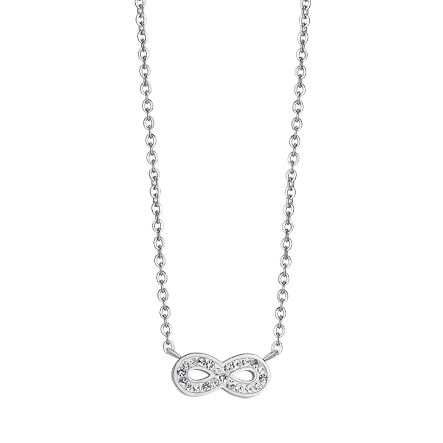 COLLIER POUR FEMME EN ACIER AVEC CRISTAUX INFINITES ET BLANCS Luca Barra