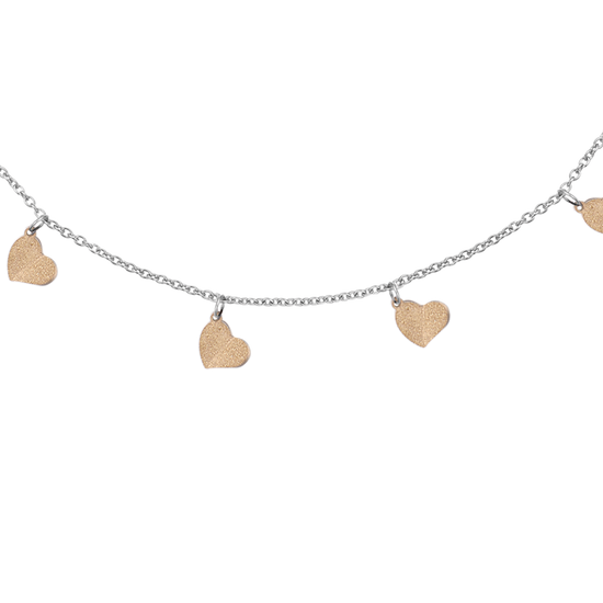 COLLIER EN ACIER AVEC COEUR ET GLITTER IP D'OR Luca Barra