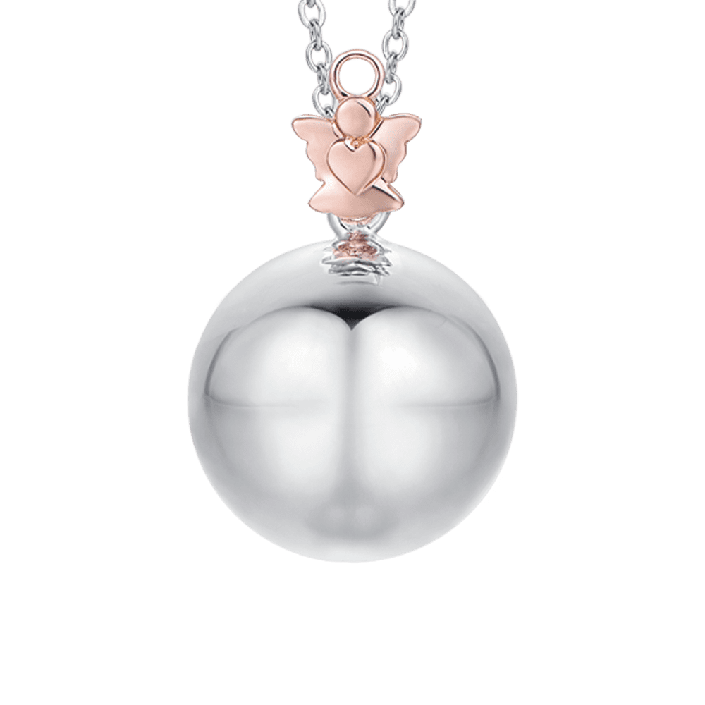 COLLIER POUR FEMME EN ACIER INOXYDABLE PENDANT EN MÉTAL AVEC ANGE IP ROSE Luca Barra